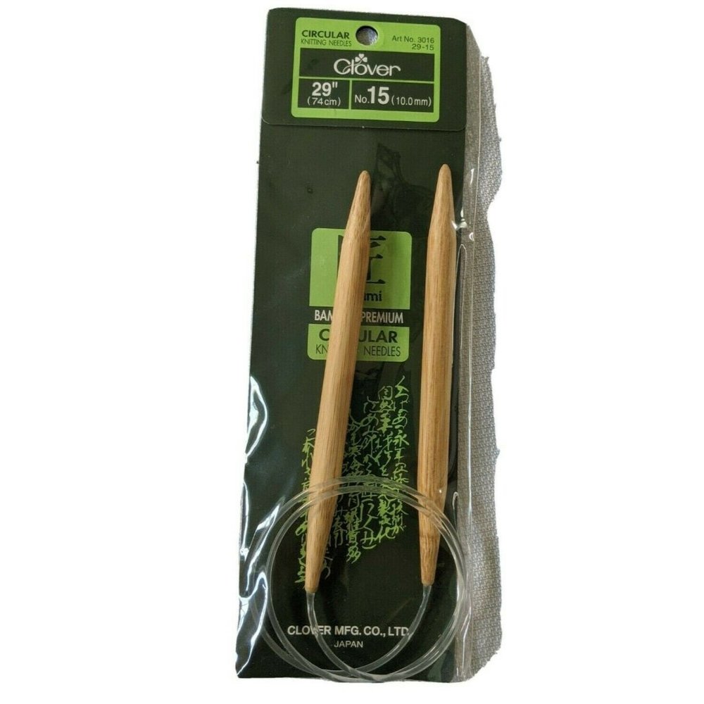 New Bamboo CIRCULAR KNITTING NEEDLES 29in #15